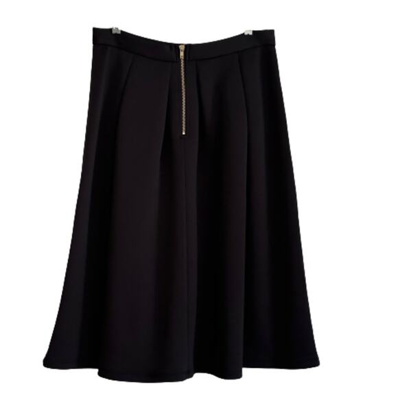 Chelsea & Theodore Skirt Black Inverted Pleat Scuba Midi Skirt Size 10 - Picture 5 of 11